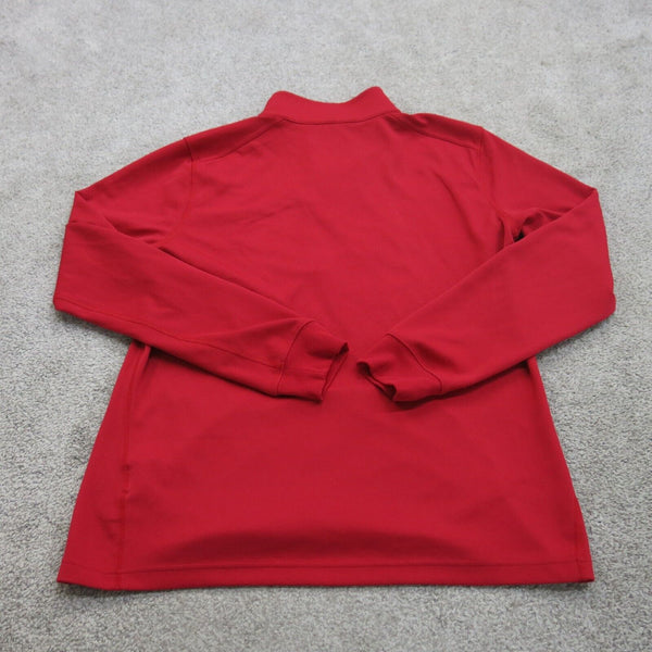 Nike Sweatshirts Womens L Red Performance Swoosh Logo Outdoor 1/4 Zip Sweater