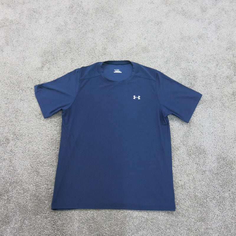 Under Armour Youth T Shirt Heatgear Fitted Short Sleeve Crew Neck Blue Size YXL