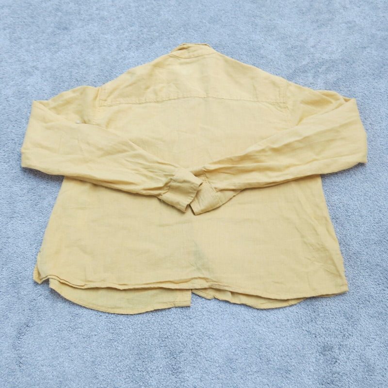 Abercrombie & Fitch Womens Button Up Shirt Top Long Sleeve Solid Yellow Size XS