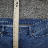 Talbots Womens Pedal Pusher Jeans Slim Straight Mid Rise Pockets Blue Size 8