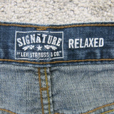 Signature By Levi Strauss & Co. Mens Straight Leg Jeans 100% Cotton Blue W36XL32