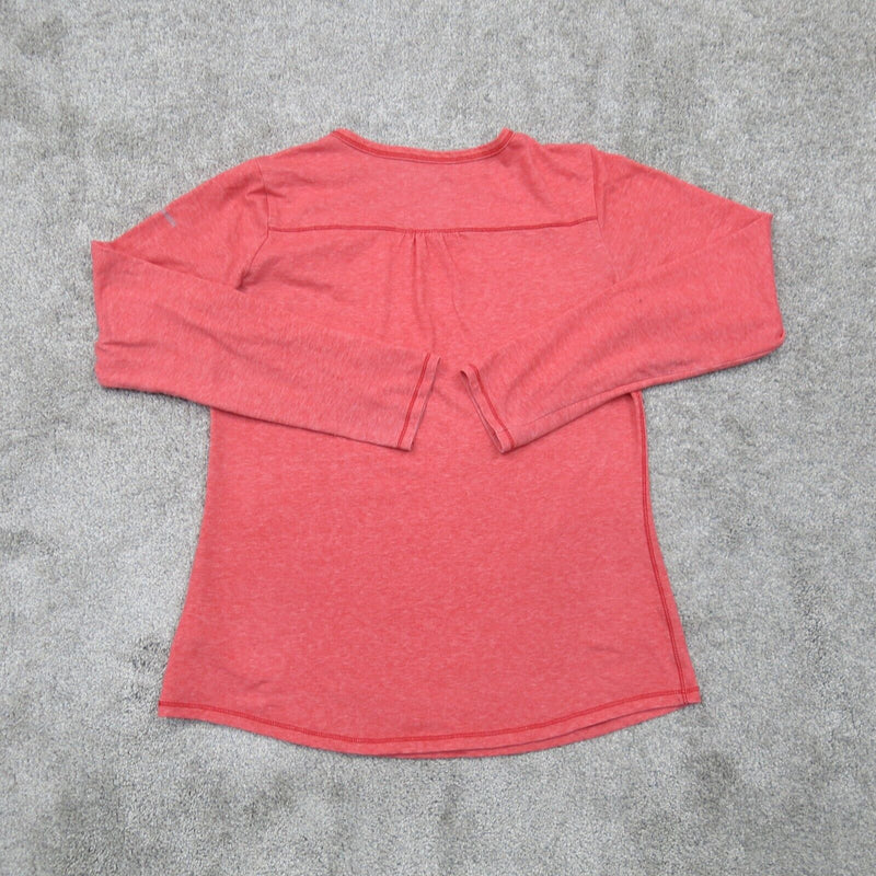 Columbia Sportswear Women T Shirt Top V Neck Tee Long Sleeve Heather Pink SZ S/P