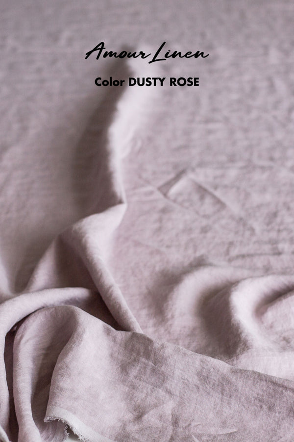 Bergen mid-length linen skirt XS/S Dusty Rose