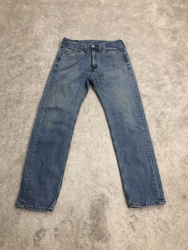 Levis Jeans Mens W32XL32 Blue Mens Straight Leg Denim Jeans Casual Outdoor