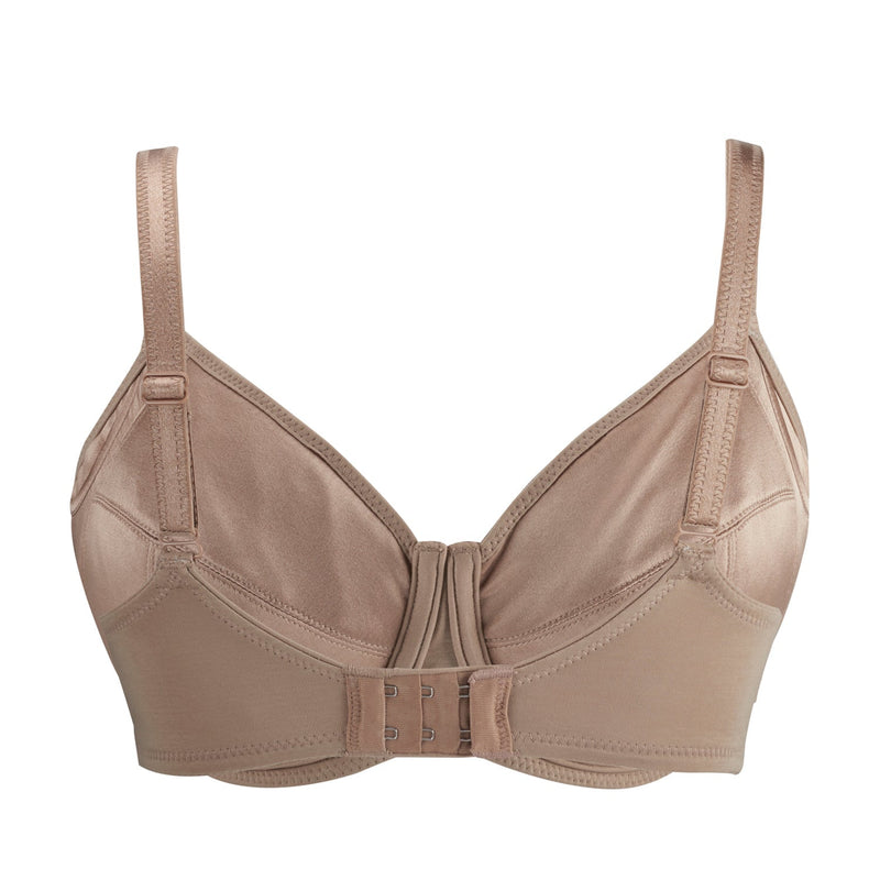 Warm Golden-Underwired Silk & Organic Cotton Full Cup Bra with removable paddings