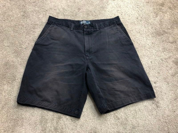 Polo By Ralph Lauren Shorts Mens 34 Black Chino Shorts 100% Cotton Lightweight