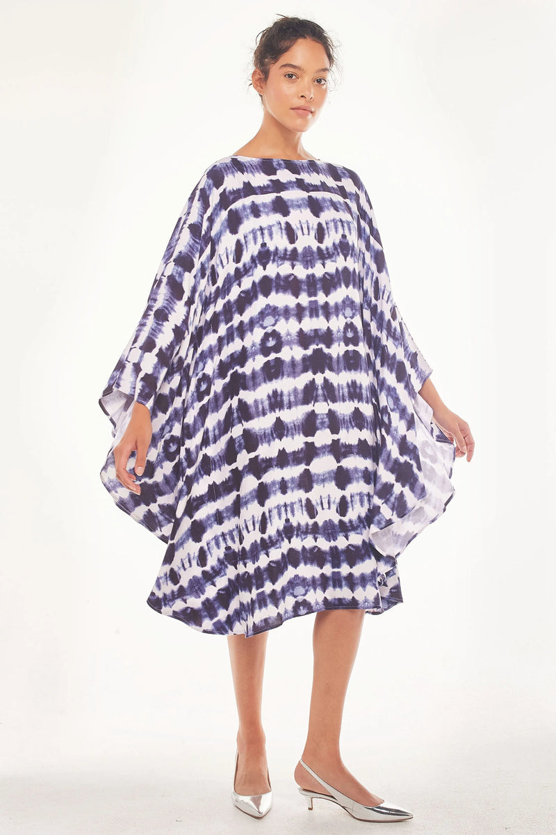 Midnight Blue Band-Dyed Kaftan