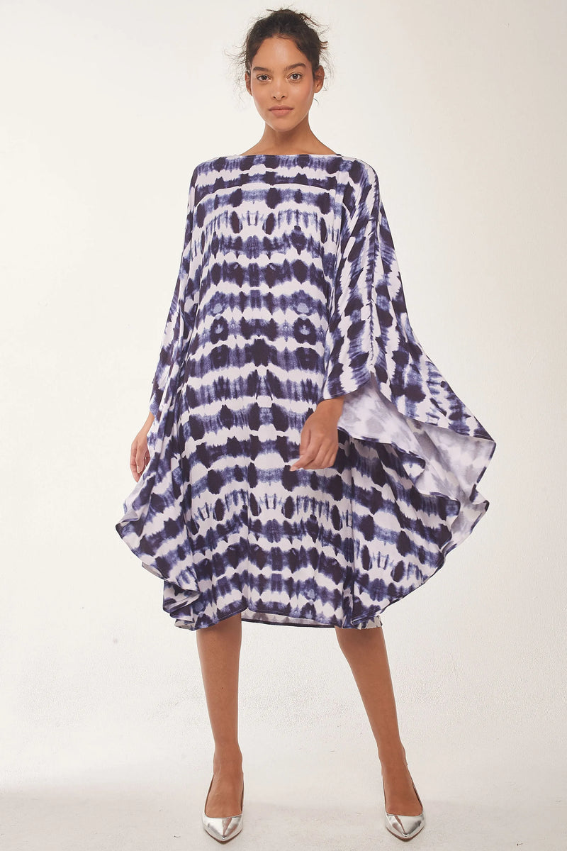 Midnight Blue Band-Dyed Kaftan