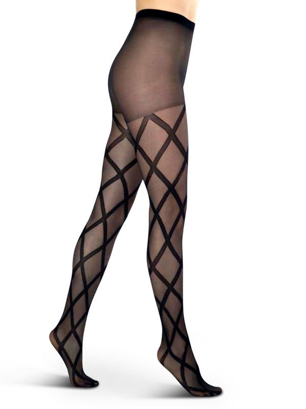 Gold Diamond-Patterned Tulle Tights - Calzedonia
