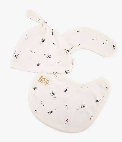 Busy Bees Hat and Bib Gift Set