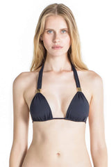 Nina Halter Bikini Top with Pads - Black