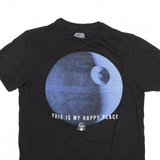 STAR WARS Death Star Happy Place T-Shirt Black Short Sleeve Mens M