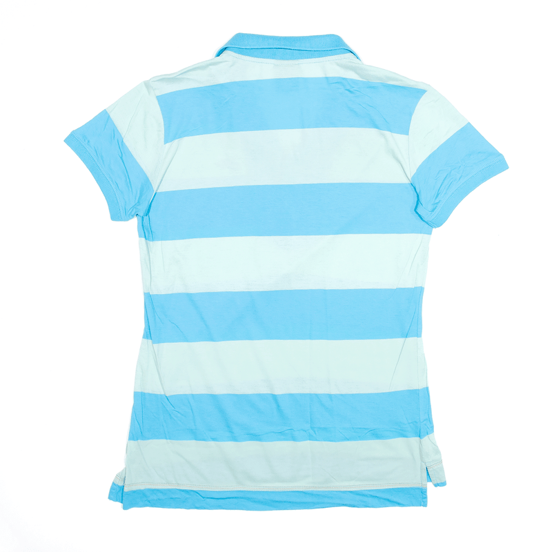 NIKE Sports Blue Striped Short Sleeve Polo Shirt Boys L