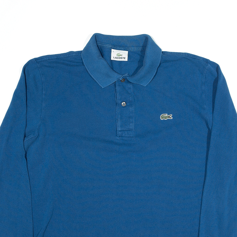 LACOSTE Polo Shirt Blue Long Sleeve Mens M