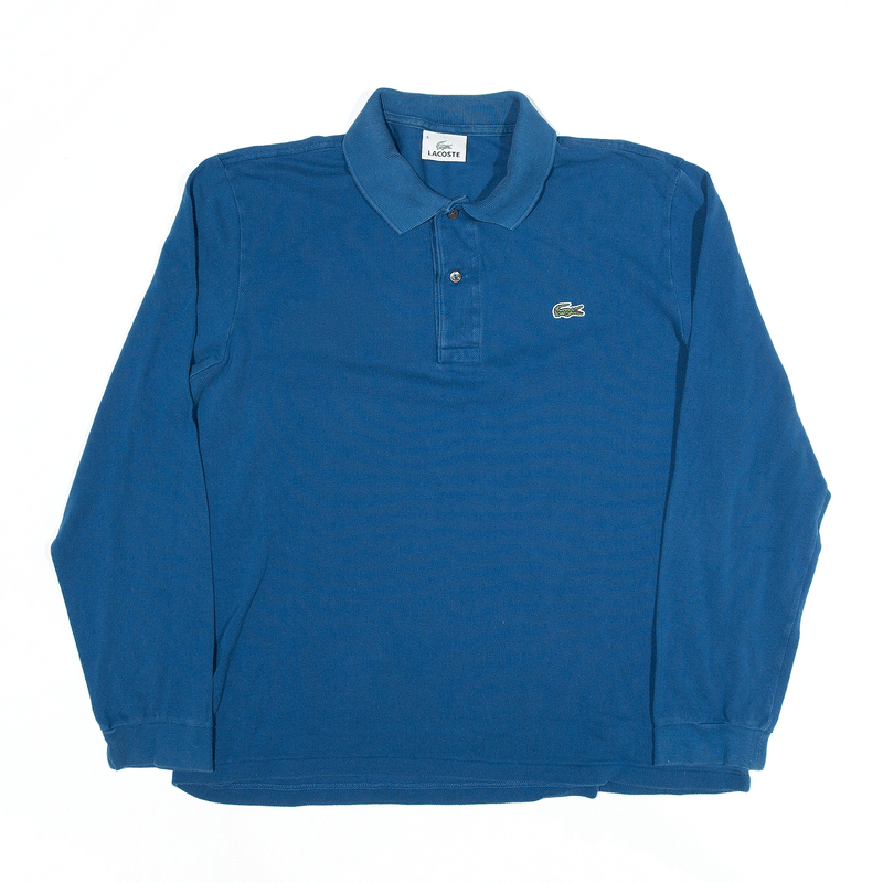 LACOSTE Polo Shirt Blue Long Sleeve Mens M