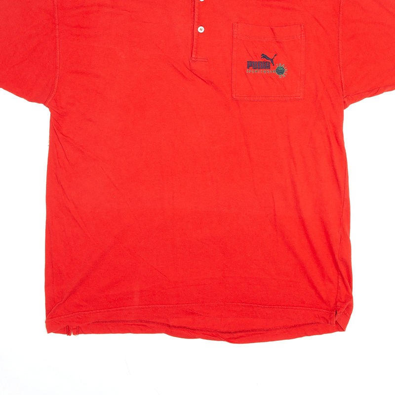 PUMA Sportswear Training Red Short Sleeve Polo Shirt Mens XL