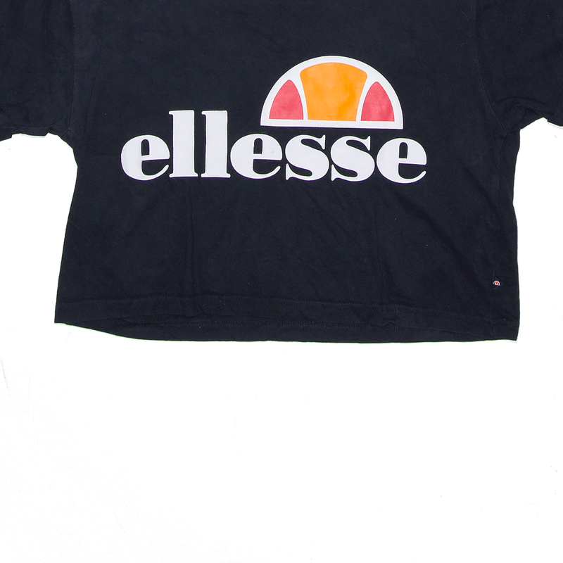 ELLESSE Cropped Sports Black Short Sleeve T-Shirt Womens S