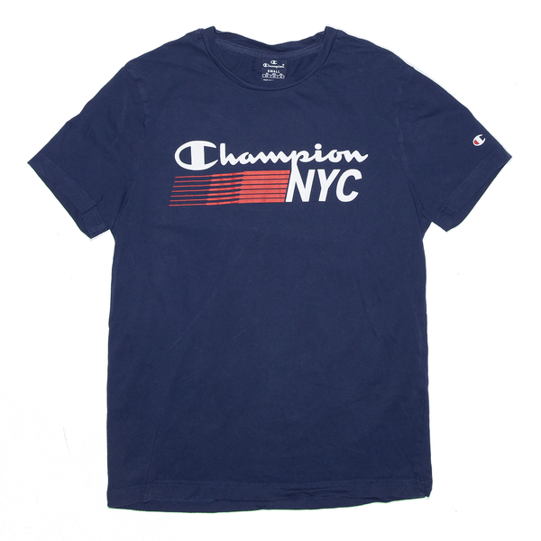 CHAMPION NYC Sports Blue USA Short Sleeve T-Shirt Mens S