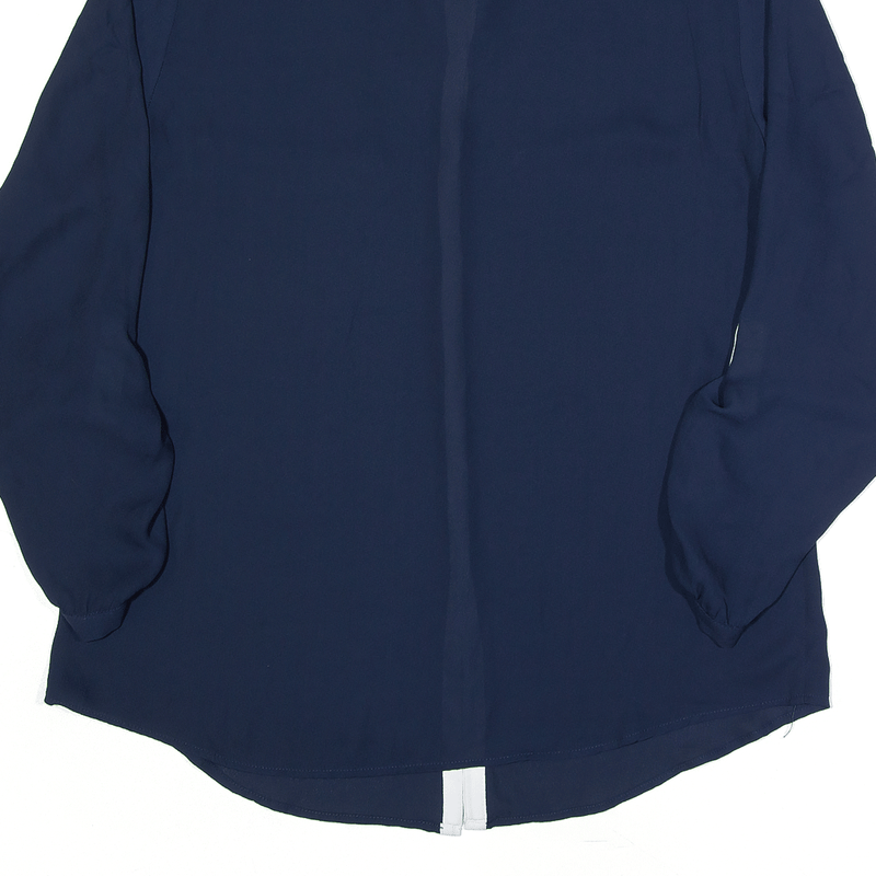ZARA BASIC Blue Collared Long Sleeve Button-Up Womens XS