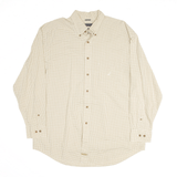 NAUTICA Embroidered Brown Check Long Sleeve Shirt Mens XL