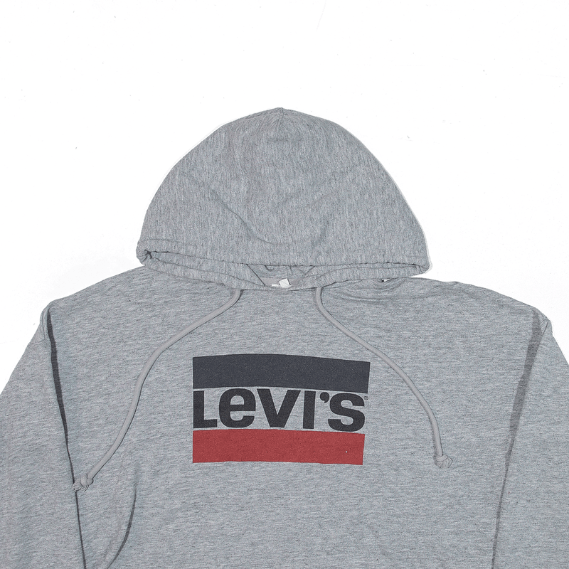 LEVI'S Cropped Hoodie Grey Pullover Womens M