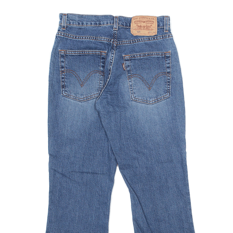 LEVI'S 525 Jeans Blue Denim Regular Bootcut Stone Wash Womens W27 L26