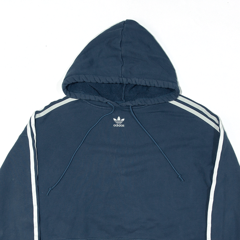 ADIDAS Cropped Hoodie Blue Pullover Womens UK 8