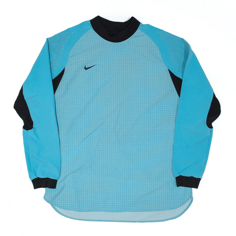 NIKE Stretch Activewear Blue Spotted High Neck Sweatshirt Mens XL
