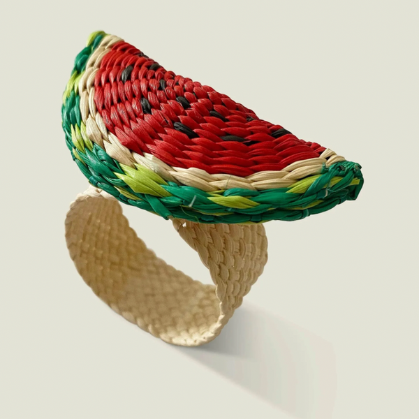 Watermelon Napkin Ring - Made of Iraca Palm - Sold by Set