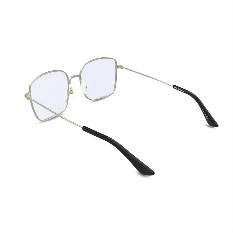 The Atrium Blue Light Glasses in Matte Gold with Black Tips