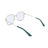 The Atrium Blue Light Glasses in Matte Gold with Green Tips