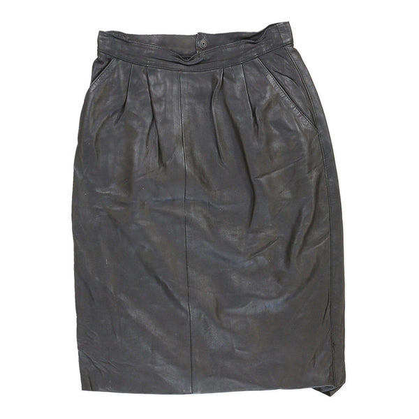 Unbranded Midi Skirt - 24W UK 4 Black Leather