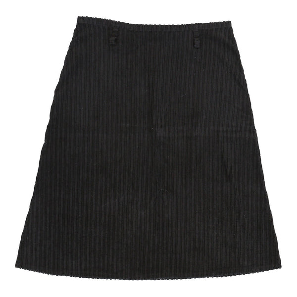 Unbranded Midi Cord Skirt - 29W UK 10 Black Cotton