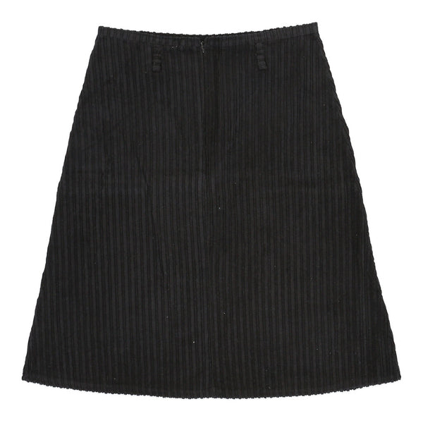 Unbranded Midi Cord Skirt - 29W UK 10 Black Cotton