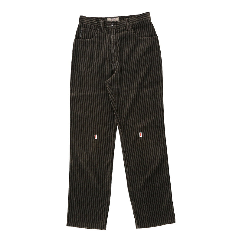 Armani Jeans Striped Trousers - 27W UK 10 Brown Cotton Blend