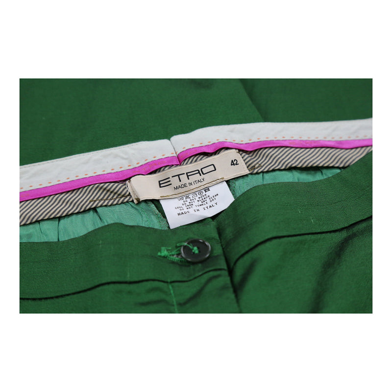 Etro Trousers - 28W UK 8 Green Viscose Blend