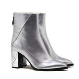 ALMASI silver vegan apple leather boots