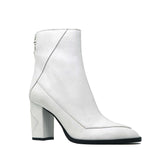 ALMASI white vegan apple leather boots