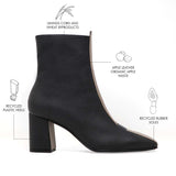JAYNE black/taupe vegan apple leather boots