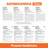 Ashwagandha 1500mg 180 Vegan Tablets | 6 Months’ Supply | Pure High Strength Ashwagandha Root Extract | Ashwagandha Supplement | Made in UK by Prowise Healthcare