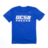 NIKE UCSB Soccer Sports T-Shirt Blue USA Short Sleeve Mens S