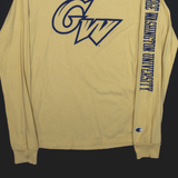 CHAMPION George Washington University Yellow USA Long Sleeve T-Shirt Womens S
