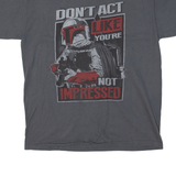 STAR WARS Boba Fett Don't Act Like You're Not Impressed T-Shirt Grey Short Sleeve Mens L