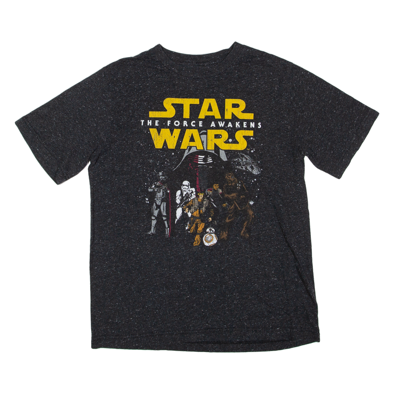 STAR WARS The Force Awakens T-Shirt Grey Short Sleeve Boys XL
