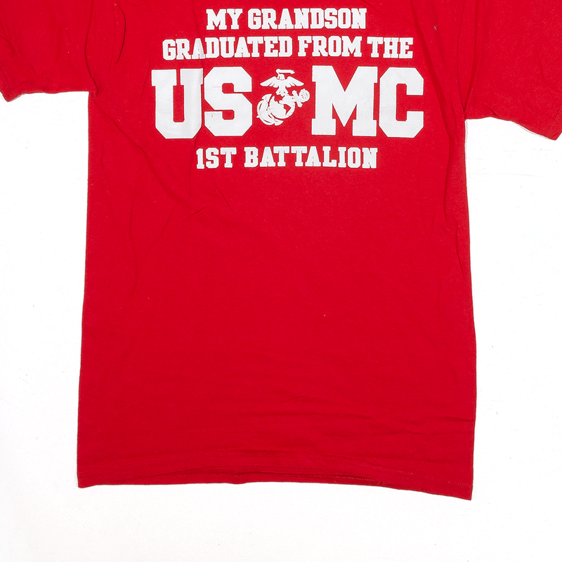 CHAMPION Grandson USMC 1st Battalion T-Shirt Red USA Short Sleeve Mens S
