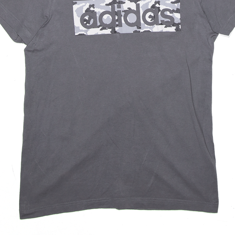 ADIDAS Camo Print Sports Grey Short Sleeve T-Shirt Mens M