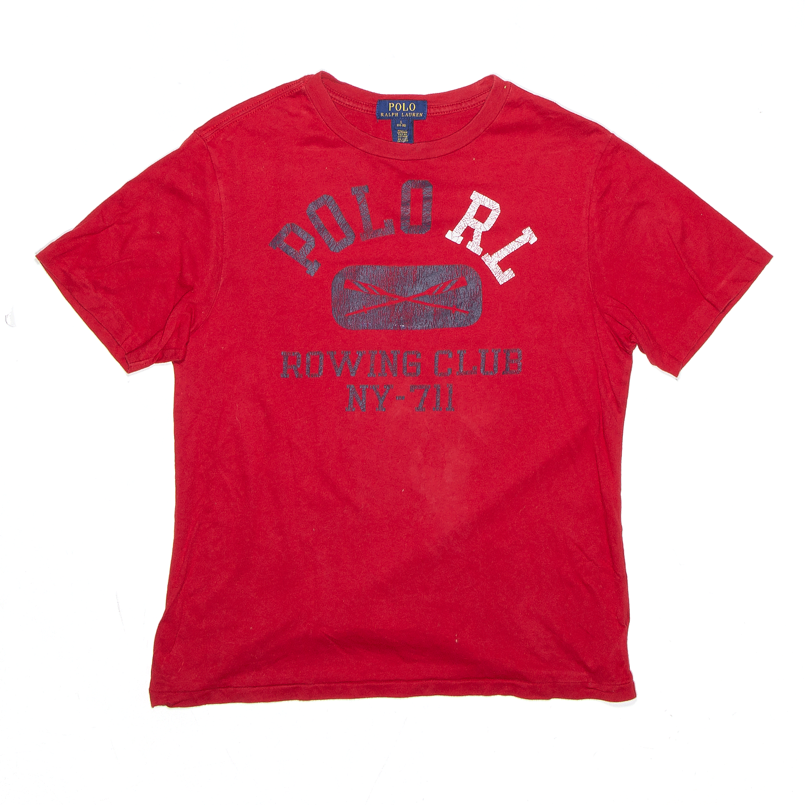 POLO RALPH LAUREN Rowing Club New York Red USA Short Sleeve T-Shirt Boys L