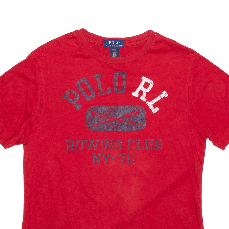 POLO RALPH LAUREN Rowing Club New York Red USA Short Sleeve T-Shirt Boys L