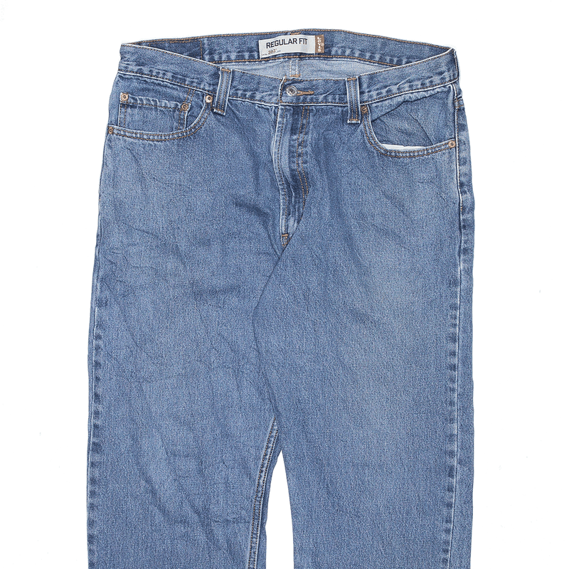 LEVI'S 505 Blue Denim Regular Straight Jeans Mens W36 L26