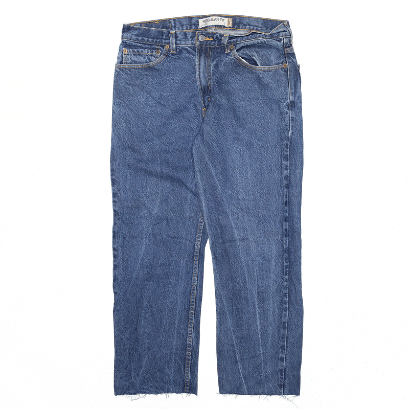 LEVI'S 505 Blue Denim Regular Straight Jeans Mens W34 L27